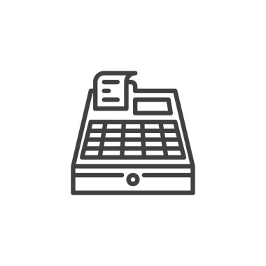 Cash register line icon. linear style sign for mobile concept and web design. Cash machine outline vector icon. Symbol, logo illustration. Vector graphics