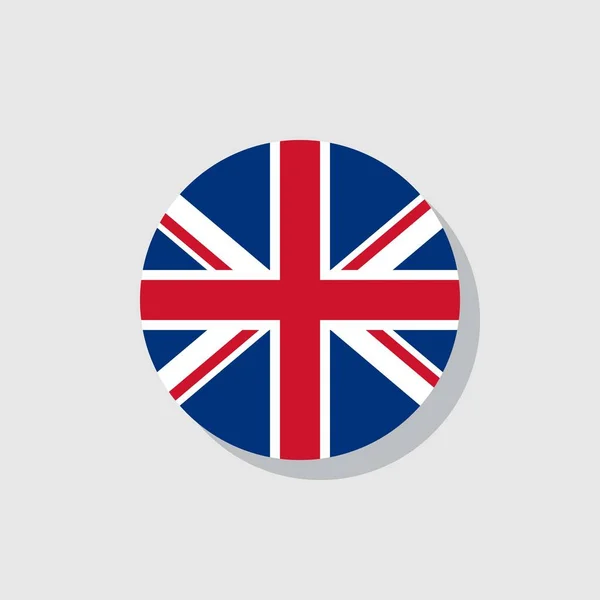 Reino Unido Bandera Icono Plano Signo Vectorial Bandera Gran Bretaña — Vector de stock