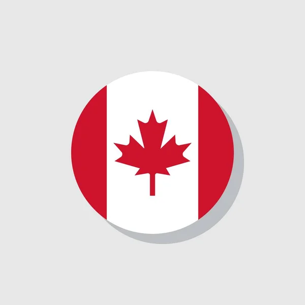 Drapeau Canada Icône Plate Signe Vectoriel Pictogramme Coloré Isolé Sur — Image vectorielle