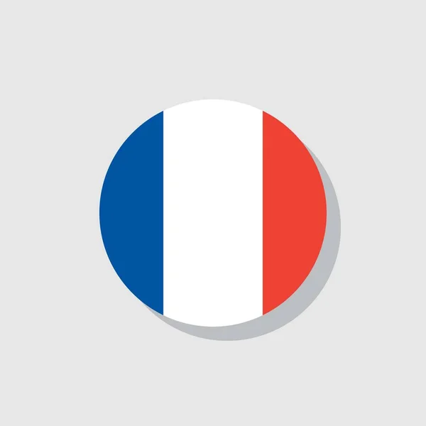 Flag France Flat Icon Vector Sign Colorful Pictogram Isolated White — Stock Vector