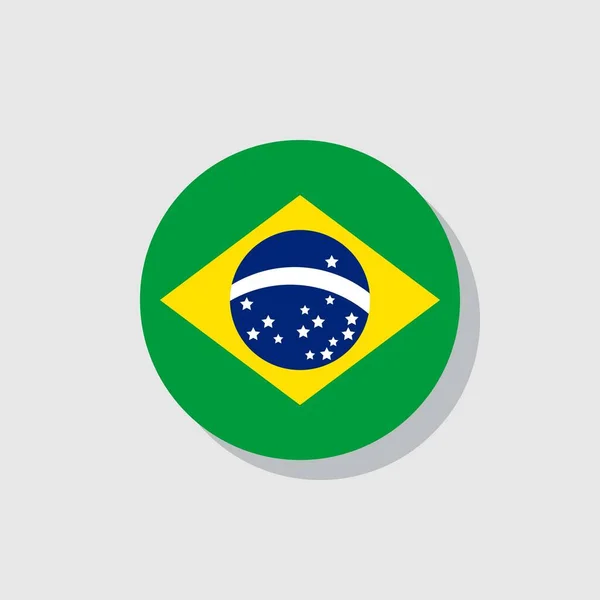 Flagge Von Brasilien Flagge Symbol Vektorzeichen Buntes Piktogramm Isoliert Auf — Stockvektor