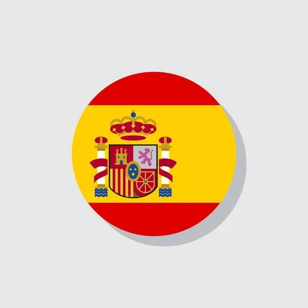 Hiszpania Flaga Płaska Ikona Znak Wektorowy Kolorowy Piktogram Izolowany Białym — Wektor stockowy