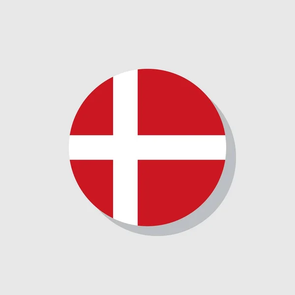 デンマークのフラットアイコン ベクトル記号 白に隔離されたカラフルなピクトグラムの旗 シンボル ロゴイラスト フラットスタイルデザイン — ストックベクタ