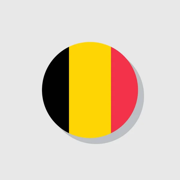 比利时国旗扁平图标 矢量符号 彩色象形文字与白色隔离 标识插图 平面风格设计 — 图库矢量图片