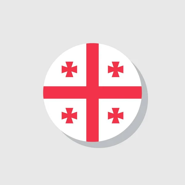 Флаг Грузии Плоская Икона Векторный Знак Красочная Пиктограмма Выделена Белом — стоковый вектор