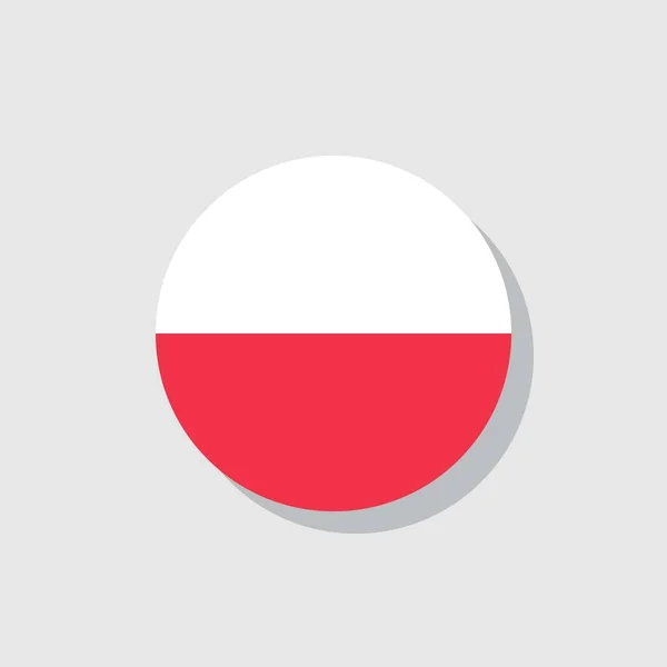 Vlajka Polska Plochá Ikona Vektorová Značka Barevný Piktogram Izolovaný Bílém — Stockový vektor