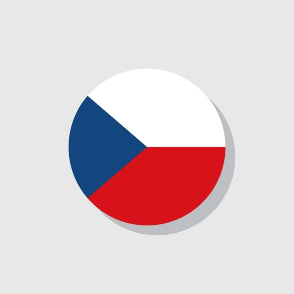 Флаг Чешской Республики Плоская Иконка Векторный Знак Красочная Пиктограмма Выделена — стоковый вектор
