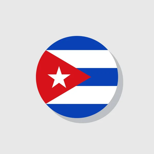 Flagga Kuba Platt Ikon Vektor Tecken Färgglada Piktogram Isolerad Vitt — Stock vektor