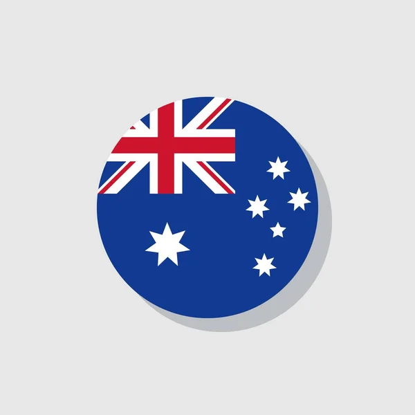 Drapeau Australie Icône Plate Signe Vectoriel Pictogramme Coloré Isolé Sur — Image vectorielle