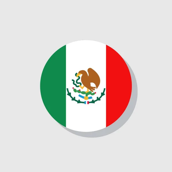 Flag Mexico Flat Icon Vector Sign Colorful Pictogram Isolated White — Stock Vector