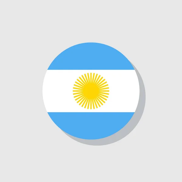 Flag Argentina Flat Icon Vector Sign Colorful Pictogram Isolated White — Stock Vector