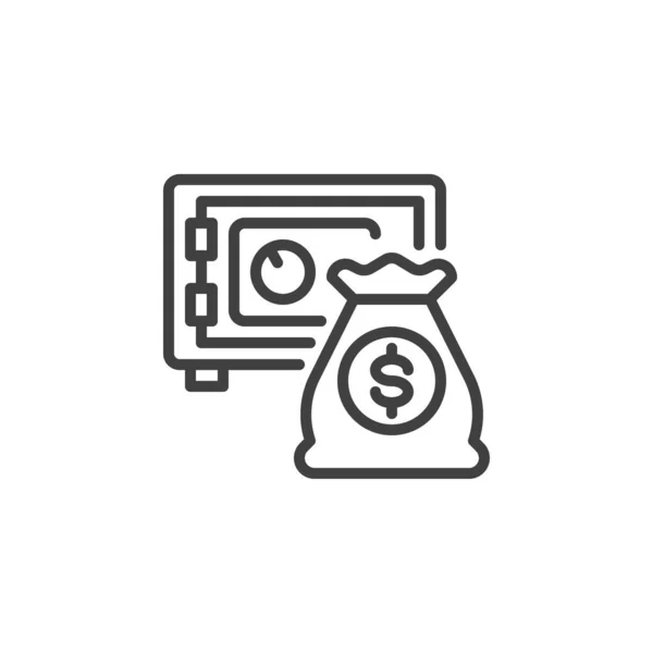 Ikona Řádku Investičních Fondů Lineární Styl Značky Pro Mobilní Koncept — Stockový vektor