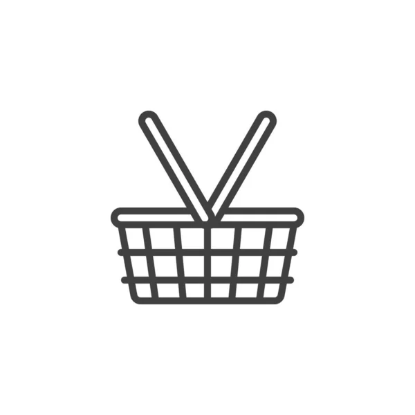 购物篮线图标 移动概念和网页设计的线性风格标志 篮子轮廓矢量图标 标识插图 矢量图形 — 图库矢量图片