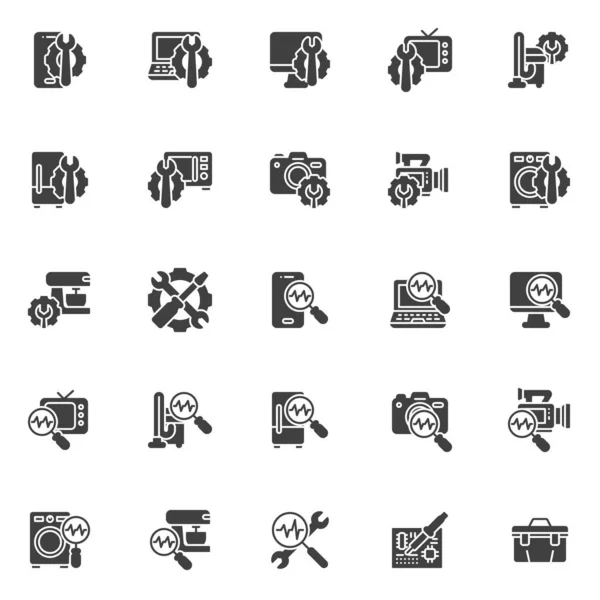 Reparaturservice Vektor Icons Set Moderne Solide Symbolsammlung Gefüllte Stil Piktogrammpack — Stockvektor