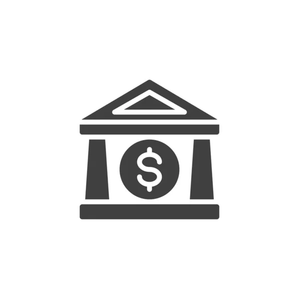 投资银行矢量图标 填写了移动概念和网页设计的平面标志 银行和美元货币符号 标识插图 矢量图形 — 图库矢量图片