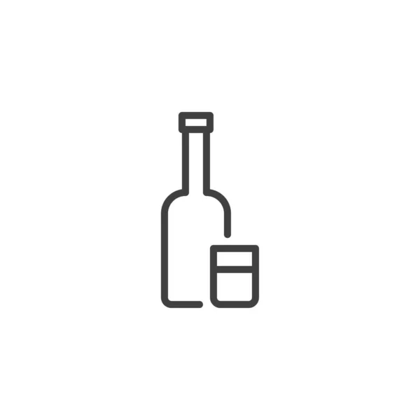 Bouteille Vodka Icône Ligne Verre Signe Style Linéaire Pour Concept — Image vectorielle