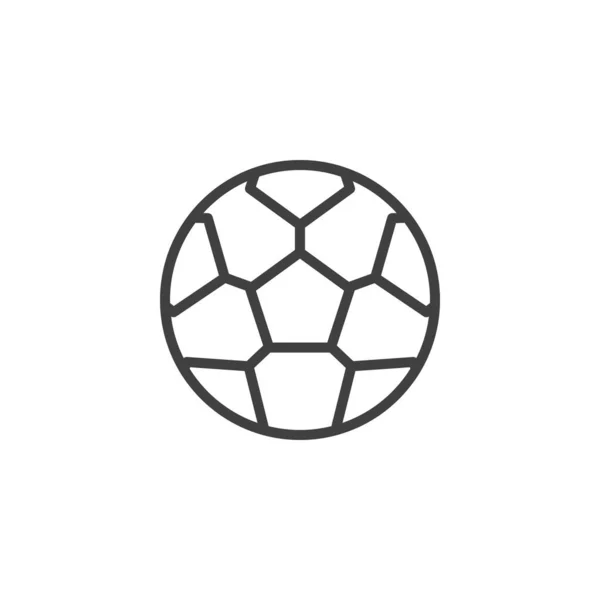 Значок Линии Футбольного Мяча Знак Стиля Мобильной Концепции Веб Дизайна — стоковый вектор