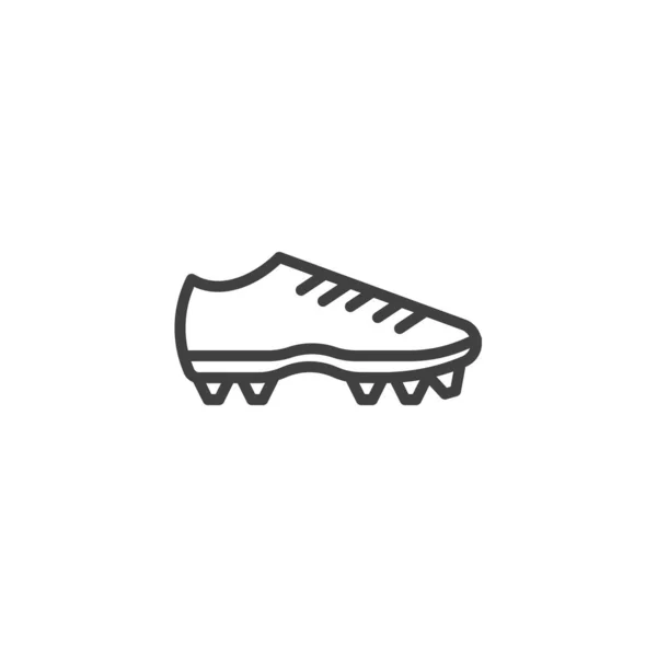 サッカーブーツのラインアイコン モバイルコンセプトとウェブデザインのためのリニアスタイルのサイン サッカーシューズのアウトラインベクトルアイコン シンボル ロゴイラスト ベクトルグラフィックス — ストックベクタ