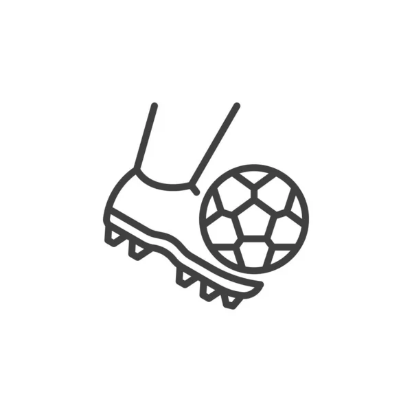 Fotbalové Boty Ikona Míčové Linky Lineární Styl Značky Pro Mobilní — Stockový vektor