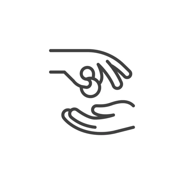 Almosen Handzeile Symbol Lineares Stilschild Für Mobiles Konzept Und Webdesign — Stockvektor