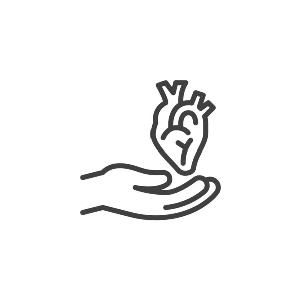 Ikonen För Donation Mänskliga Organ Linjär Stil Tecken För Mobila — Stock vektor