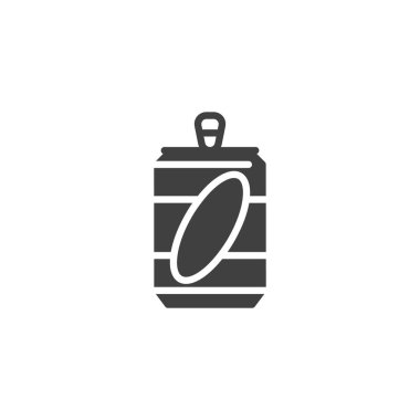 Soda alüminyum şişe vektör ikonu. Mobil konsept ve web tasarımı için düz tabela. Soda teneke kutu simgesi. Sembol, logo çizimi. Vektör grafikleri
