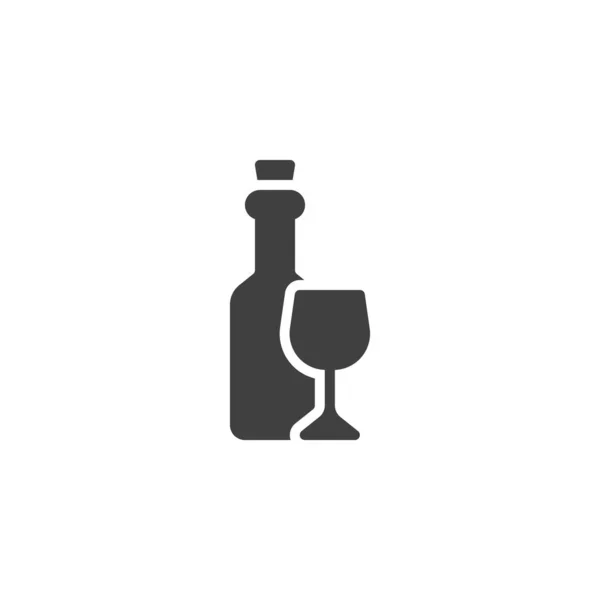 酒瓶和玻璃瓶矢量图标 填写了移动概念和网页设计的平面标志 酒精饮料 冰河图标 标识插图 矢量图形 — 图库矢量图片