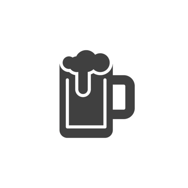 Ikona Vektoru Půllitru Piva Vyplněný Plochý Znak Pro Mobilní Koncept — Stockový vektor