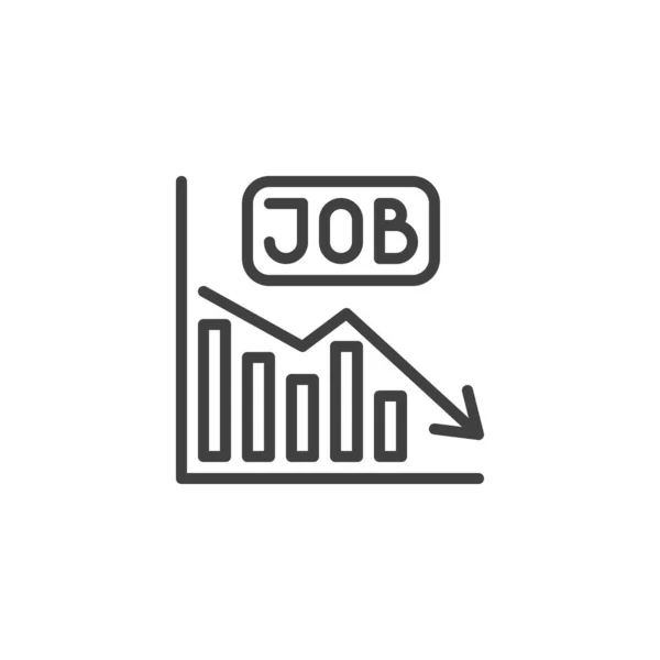 Значок Линии Безработицы Знак Стиля Мобильной Концепции Веб Дизайна Потеря — стоковый вектор