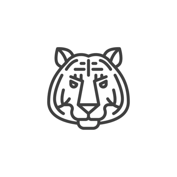 Icono Línea Principal Del Tigre Signo Estilo Lineal Para Concepto — Archivo Imágenes Vectoriales