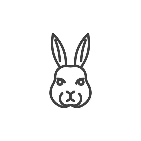 兔子头条线图标 移动概念和网页设计的线性风格标志 野兔的外形矢量图标 标识插图 矢量图形 — 图库矢量图片