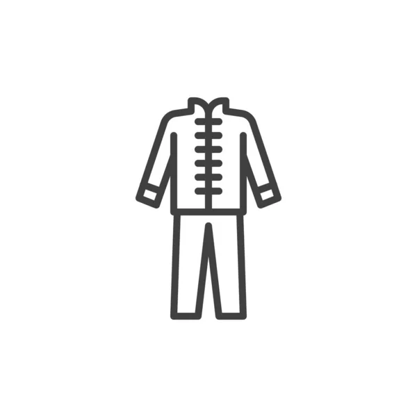 唐スーツラインのアイコン モバイルコンセプトとウェブデザインのためのリニアスタイルのサイン 伝統的な中国の服の輪郭ベクトルアイコン シンボル ロゴイラスト ベクトルグラフィックス — ストックベクタ