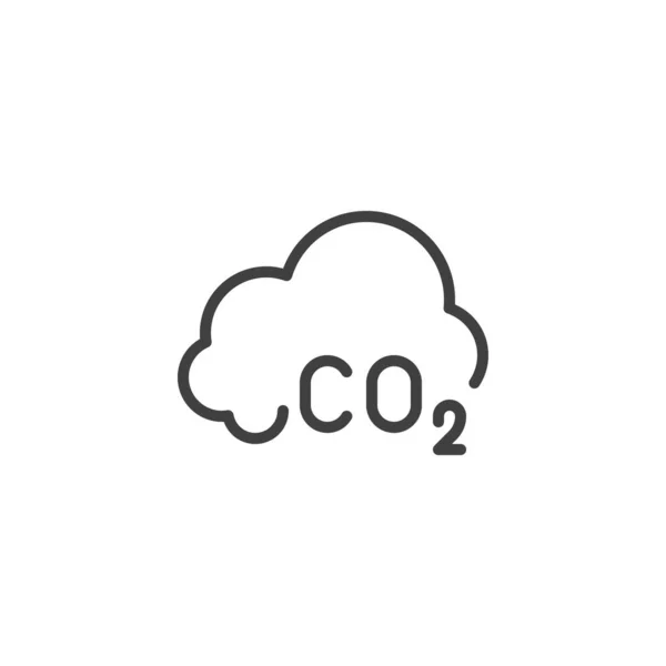 Co2クラウドラインアイコン モバイルコンセプトとウェブデザインのためのリニアスタイルのサイン 二酸化炭素排出アウトラインベクトルアイコン シンボル ロゴイラスト ベクトルグラフィックス — ストックベクタ