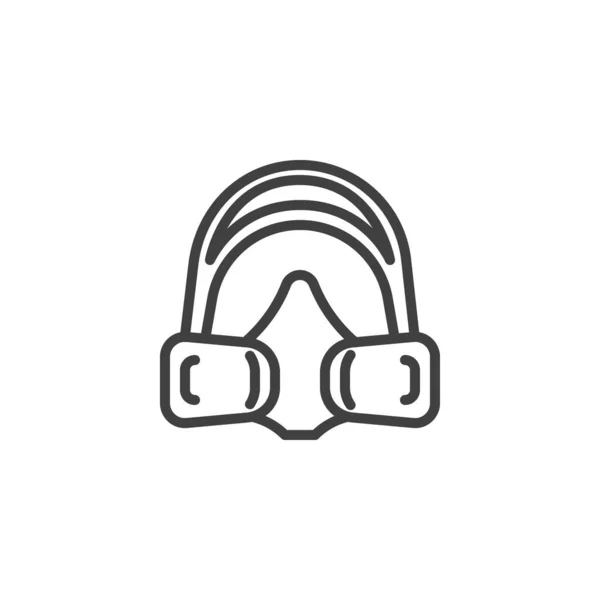 Atemschutzmaskenzeilen Symbol Lineares Stilschild Für Mobiles Konzept Und Webdesign Gasmaskenfilter — Stockvektor
