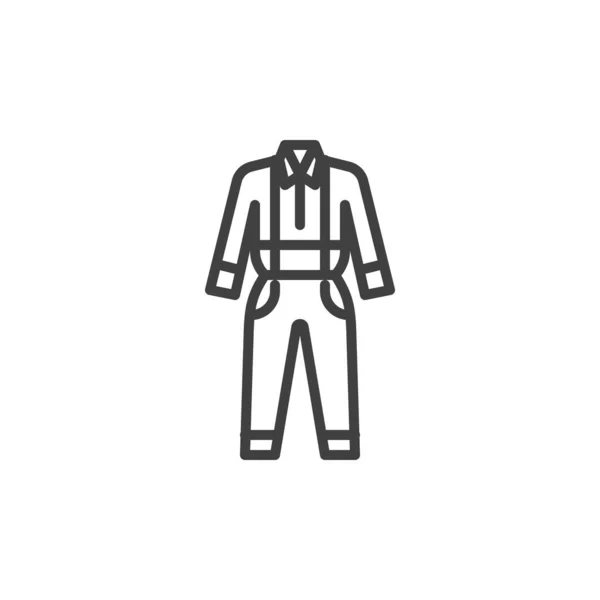 安全線全体のアイコン モバイルコンセプトとウェブデザインのためのリニアスタイルのサイン ハズマットスーツの輪郭ベクトルアイコン シンボル ロゴイラスト ベクトルグラフィックス — ストックベクタ