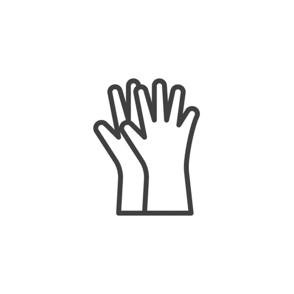 Ikona Gumowych Rękawiczek Liniowy Znak Stylu Dla Mobilnej Koncepcji Projektowania — Wektor stockowy
