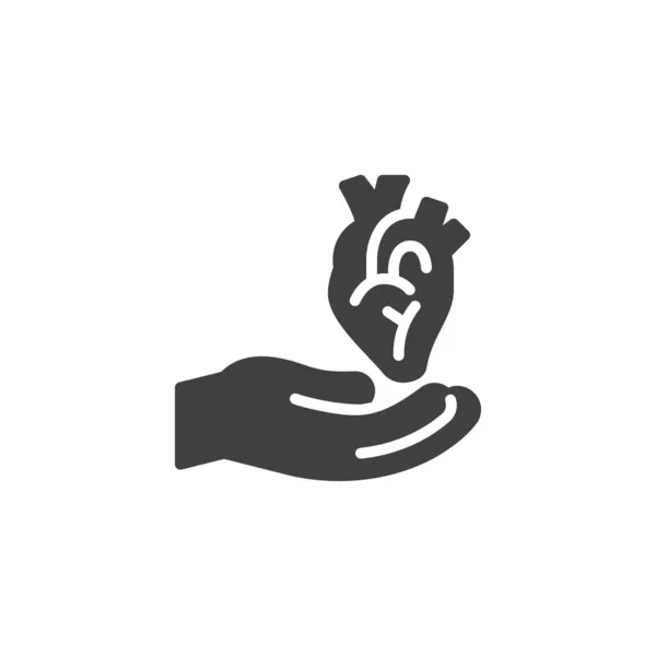 Знак Вектора Донорства Органов Человека Заполненный Плоский Знак Мобильной Концепции — стоковый вектор