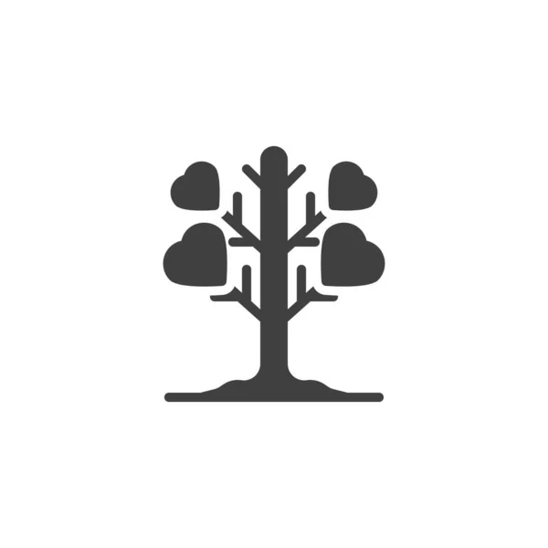 Ikona Vektoru Stromu Srdce Vyplněný Plochý Znak Pro Mobilní Koncept — Stockový vektor