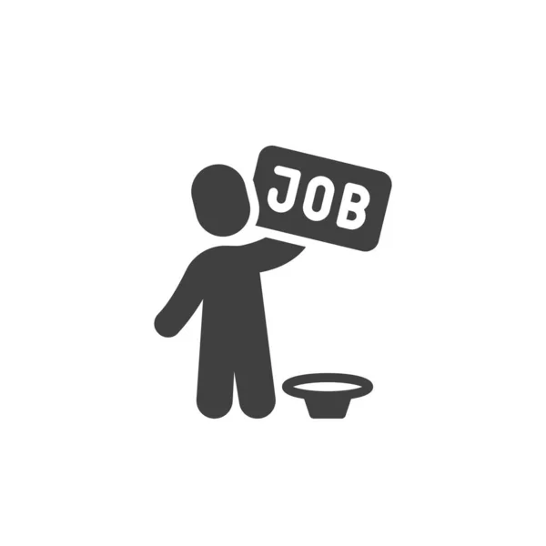 Ikona Vektoru Nezaměstnané Osoby Vyplněný Plochý Znak Pro Mobilní Koncept — Stockový vektor