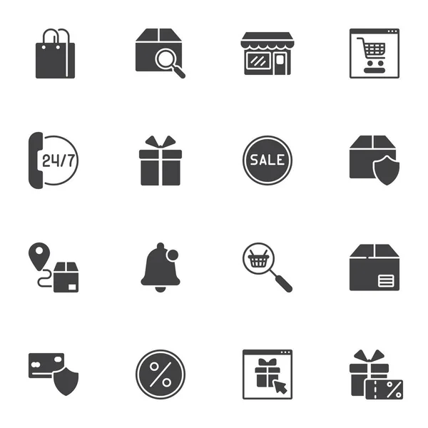 Commerce Marketing Vektor Icons Set Förderung Moderne Solide Symbolsammlung Gefüllte — Stockvektor