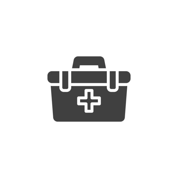 急救箱矢量图标 填写了移动概念和网页设计的平面标志 医疗包字形图标 标识插图 矢量图形 — 图库矢量图片
