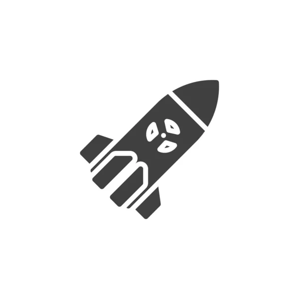 Icono Vector Cohete Arma Nuclear Signo Plano Lleno Para Concepto — Vector de stock