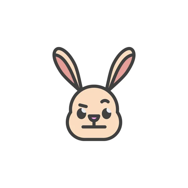 Rabbit Face Raised Eyebrow Emoticon Filled Outline Icon Line Vektorzeichen — Stockvektor