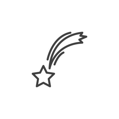 Düşen Yıldızlar çizgi simgesi. mobil konsept ve web tasarımı için doğrusal stil işareti. Starfall anahat vektör simgesi. Sembol, logo illüstrasyonu. Vektör grafikleri