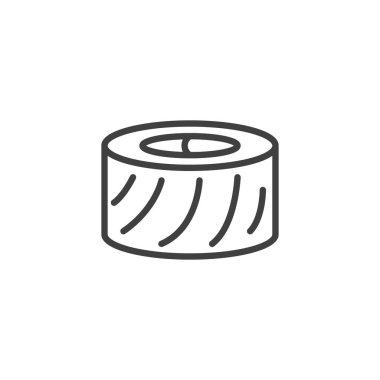 Asya yemeği suşi hattı ikonu. Mobil konsept ve web tasarımı için doğrusal biçim işareti. Suşi ana hatlı vektör simgesi. Sembol, logo çizimi. Vektör grafikleri