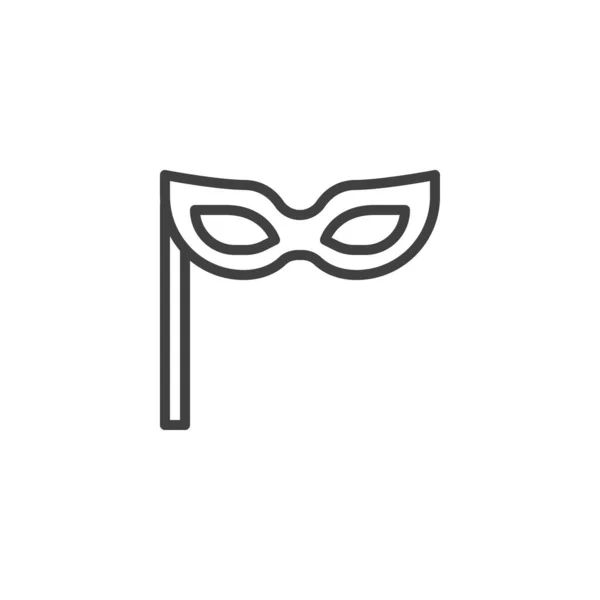 Carnaval Masker Lijn Pictogram Lineair Stijlteken Voor Mobiel Concept Webdesign — Stockvector