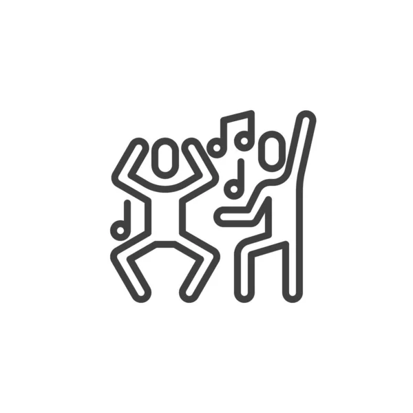 Два Человека Икона Танцевальной Линии Знак Стиля Мобильной Концепции Веб — стоковый вектор