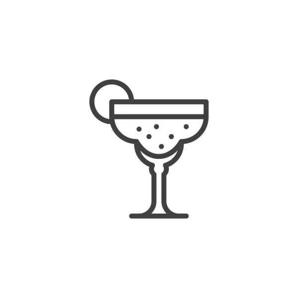 Icône Ligne Verre Cocktail Signe Style Linéaire Pour Concept Mobile — Image vectorielle