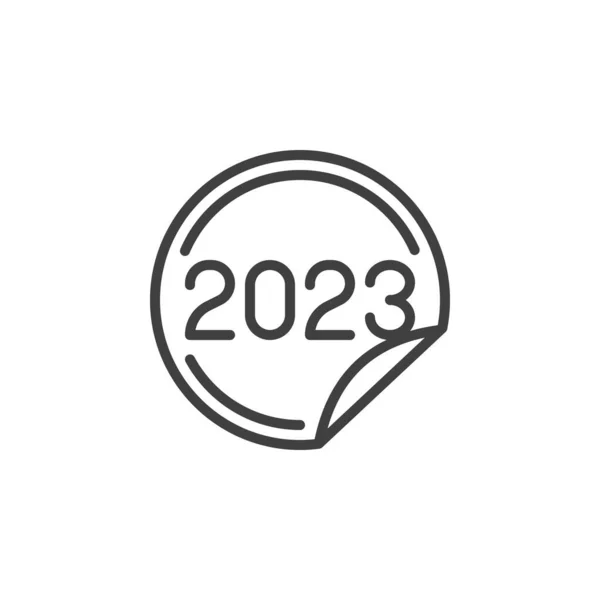 2023 Ícone Linha Adesivo Sinal Estilo Linear Para Conceito Móvel —  Vetores de Stock