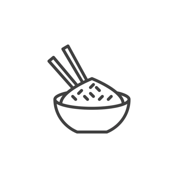 Значок Рисовой Линии Знак Стиля Мобильной Концепции Веб Дизайна Рисовая — стоковый вектор